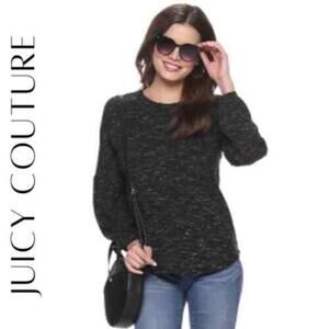 JUICY COUTURE Mottled Black / Gray Bell Sleeve Top, M, NWT!